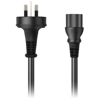 Cruxtec PTP-100-2MBK 3 Pin AU Male to Female IEC-C13 Power Cable 2m