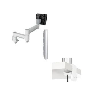 Atdec AWMS-2-4640T-F-W+B Dual Monitor Swing Arms 400mm Post F-Clamp White