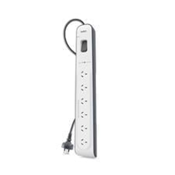 BELKIN BSV603AU2M 6 OUTLET SURGE PROTECTOR WITH 2M CORD, 2YR WTY, $30K CEW
