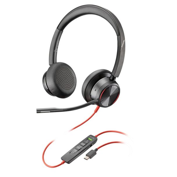 Poly 8X223AA Blackwire 8225 UC ANC Stereo USB-C Business Headset with USB-C/A Adapter