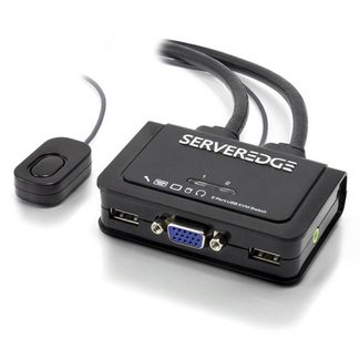Serveredge KP02UVA 2-Port USB / VGA Cable KVM Switch With Audio & Remote  