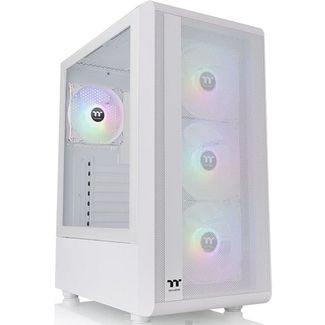 Thermaltake CA-1X2-00M6WN-01 S200 Plus ARGB Tempered Glass Mid-Tower ATX Case Snow