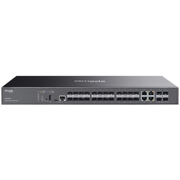 TP-Link SG5428XF Omada Campus 24-Port SFP Stackable Lite L3 Managed Switch with 4 10G Slots