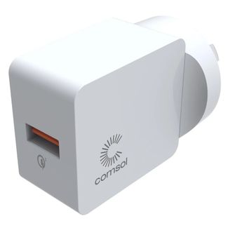 Comsol WCSQ3WH Single Port USB Wall Charger with QC 3.0 (18W) White