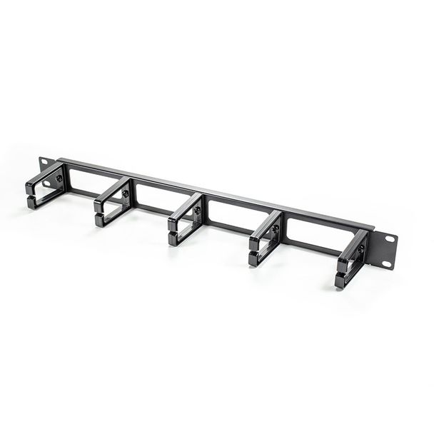 Serveredge CMR-01-5R 1RU Horizontal 5 RINGS Cable Management Rail - Metal Body Plastic Fingers & Rear Cable Entry Holes
