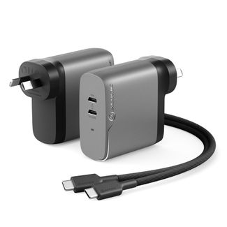 ALOGIC WCG2X68SGR-ANZ 2 x 68 Rapid Power 2 Port 68W GaN Charger USB-C + USB-C Inc 2m USB-C Charging Cable Space Grey
