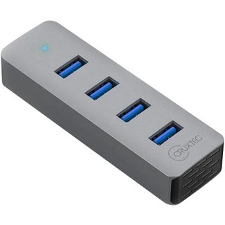 Cruxtec AU3-H4-SG 4-Port USB 3.0 Hub with Type-C Power Port