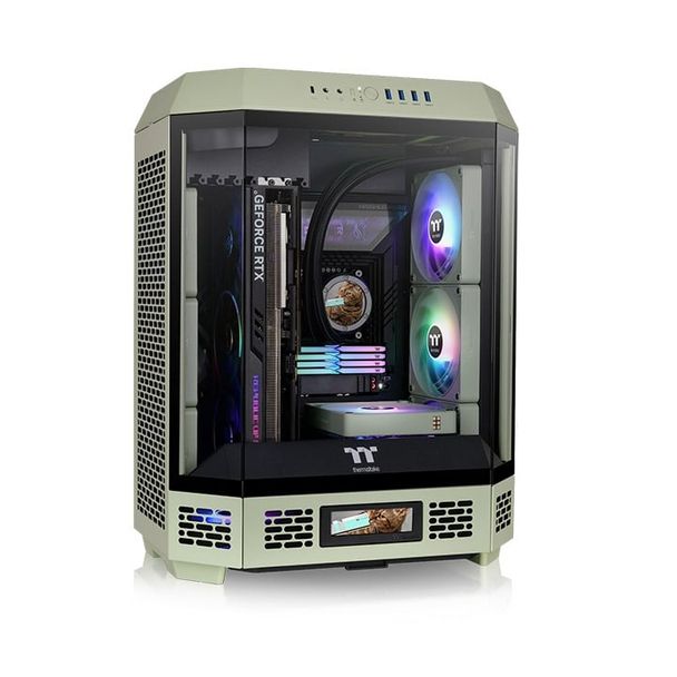 Thermaltake CA-1Z1-00MEWN-00 The Tower 600 Tempered Glass Mid Tower ATX Case Matcha Green