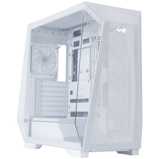 In Win IW-CS-PRISMWHI-4VX120 PRISM Tempered Glass Mid-Tower ATX Case White