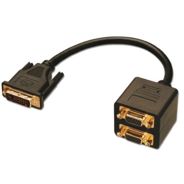 Alogic DVI-VGA-MFF-SPL DVI-I Dual Link to 2 X VGA Display Splitter Adapter - (1) Male to (2) Female