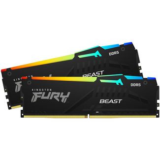 Kingston KF560C36BBE2AK2-64 FURY Beast RGB 64GB (2x 32GB) DDR5 6000MHz CL36 Desktop Memory Black