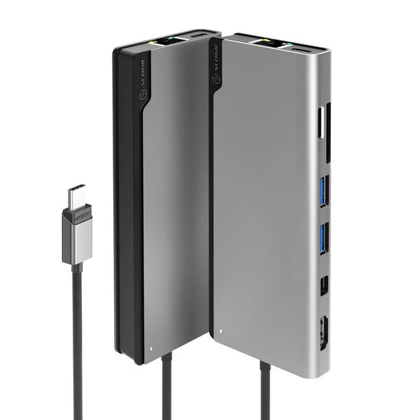 Alogic ULDPLSV2-SGR USB-C Ultra Dock PLUS Gen 2 with HDMI 4K@60Hz Mini DisplayPort Gigabit Ethernet USB-A USB-C Micro SD an SD Card Reader