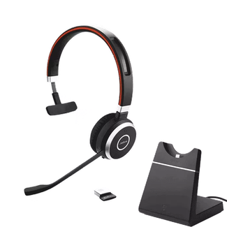 Jabra 6593-833-499 Wireless Evolve 65 SE UC Mono Bluetooth Headset W/Charge Stand + BT Dongle