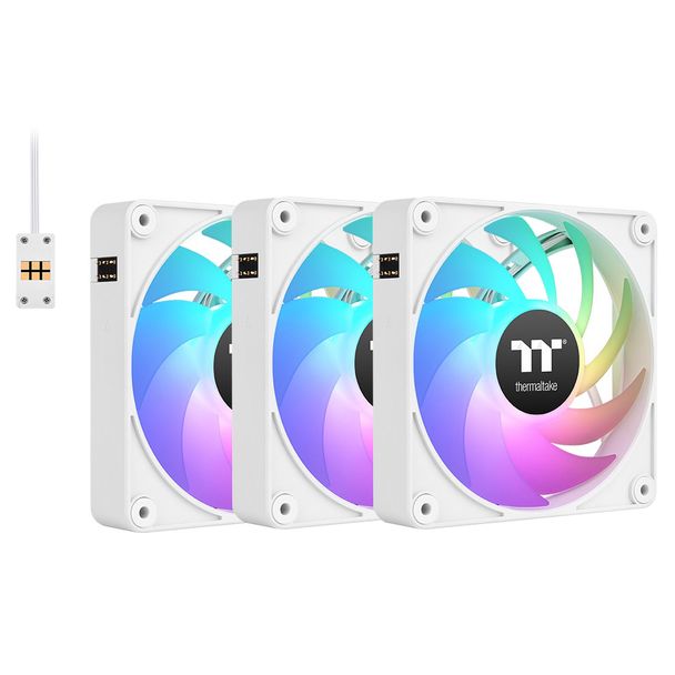 Thermaltake CL-F190-PL12SW-A CT120 120mm EX ARGB Magnetic Quick Connect PWM Fans White 3-Pack