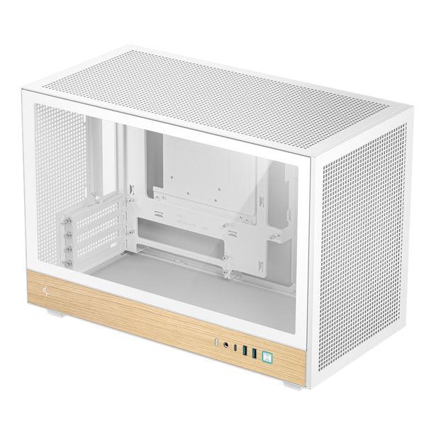 DeepCool R-CH260-WHNWM0-G-1 CH260 WOOD Tempered Glass mATX Case White