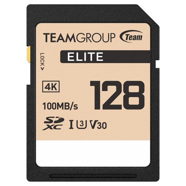 Team TESDXC128GIV3069 Elite SDXC 128GB UHS-I U3 V30 SD Memory Card