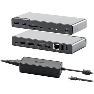 Alogic DUCDV4-KIT1 DV4 Universal Quad Display Docking Station with 100W Power Delivery - Power Adapter Included
