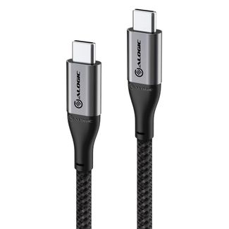 Alogic ULCC21.5-SGR SUPER ULTRA USB-C to USB-C Cable Male to Male 1.5m USB 2.0 5A 480Mbps Space Grey