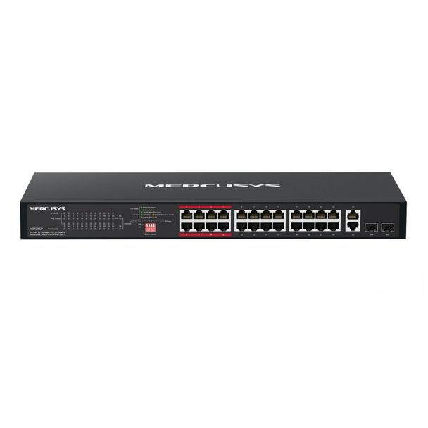 Mercusys MS126CP 24-Port 10/100 Mbps + 2-Port Gigabit Rackmount Switch with 24-Port PoE+