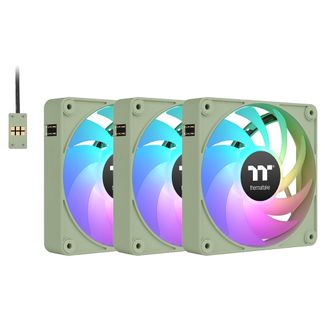 Thermaltake CL-F196-PL12MG-A CT120 120mm EX ARGB Magnetic Quick Connect PWM Fans Green 3-Pack