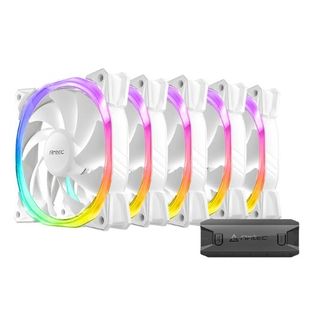 Antec Fusion 120 ARGB W_5PK Fusion 120mm ARGB PWM Fans with ARGB Controller - White - 5 Pack