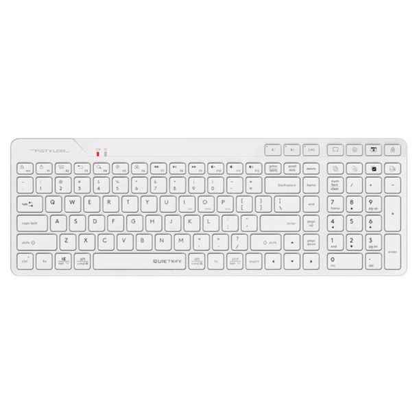 A4Tech ERAKA711 FBK27C AS Fstyler Bluetooth & 2.4G Rechargeable Keyboard 2-Zone Compact Size USB White