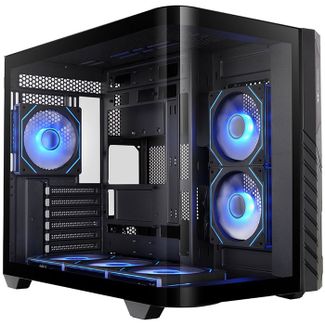 Thermaltake CA-11V-00M1WN-00 Vision 330 CR Infinity Curved Tempered Glass ARGB Mid Tower ATX Case Black Edition