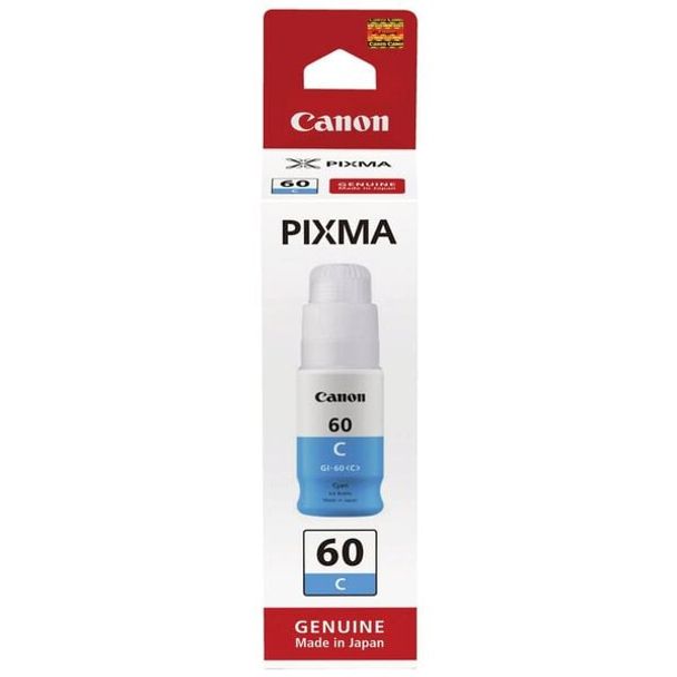 Canon GI60C GI60 Cyan Ink Bottle For Canon Pixma MegaTank G6060 and G6065 printers.
