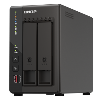 QNAP TS-253E-8G 2-Bay Desktop NAS Celeron J6412 4C 2.0GHz onboard 8GB RAM 2 x HDMI 1.4b 2x M.2 2280 PCIe slots 2x 2.5GbE 2x USB 3.2 Gen2 Type A