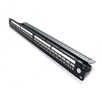 Serveredge C6A-PP24ULC-SH 24 Port Patch Panel 1RU, UTP Shielded and Serveredge Universal Cat6A, STP, RJ45 Modular Keystone Jack KIT