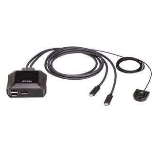 ATEN US3312-AT 2-Port 4K DisplayPort USB-C Cable KVM Switch with Remote Port Selector
