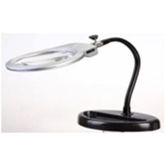 2x and 6x Desktop Magnifier with 2 LED Lights Black Base 10X1264