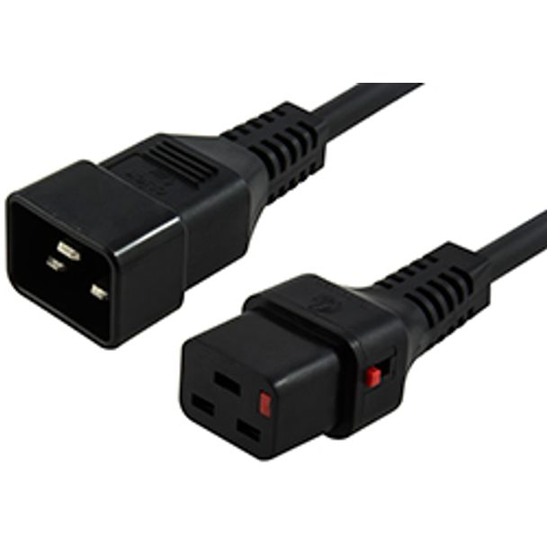 IEC Lock IECL-29-010 1m IEC LOCK Power Cable IEC-C20(M) to IEC-C19(F) Black