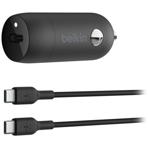 Belkin CCA004BT1MBK-B6 Boostcharge USB-C Car Charger With PPS 30W + USB-C To USB-C Cable