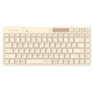 A4tech ERAKA707 FBK26C AS Fstyler Bluetooth & 2.4G Rechargeable Keyboard Portable Compact Size USB Cafe Latte
