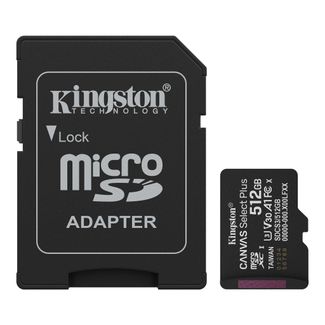 Kingston SDCS3/512GB 512GB microSDXC Canvas Select+ Gen3 A1 MicroSD Memory Card + Adapter