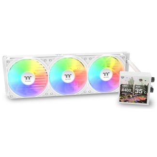 Thermaltake CL-W508-PL12SW-A LB360 Ultra ARGB Customizable 3.95" LCD Display AIO Liquid CPU Cooler White