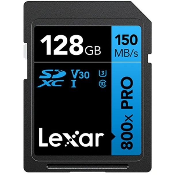Lexar LSD0800P128G-BNNNG 800X Pro SDXC C10 UHS-I U3 V30 Memory Card 128GB