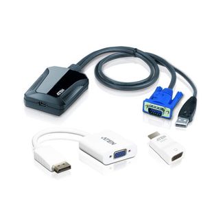 Aten CV211CP-AT Laptop USB KVM Console Crash Cart Adapter IT Kit