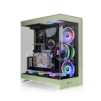 Thermaltake CA-1Z8-00MEWN-00 CTE E550 Tempered Glass Dual Chamber Mid Tower Case Matcha Green