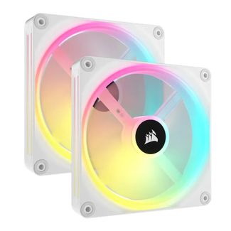 Corsair CO-9051008-WW iCUE LINK QX140 RGB 140mm PWM Fan Starter Kit White with iCUE LINK System Hub (2-Pack)