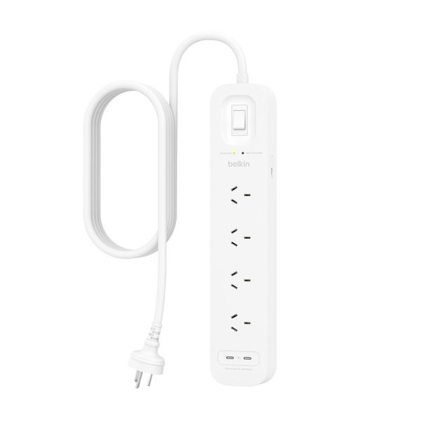Belkin SRB005AU2M SurgePro 4-Outlet Surge Protector with Dual USB-C 30W