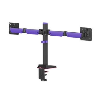 Brateck LDT89-C024L Matte Black Amethyst Articulating RGB Lighting Gaming Dual Monitor Arm