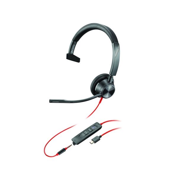 Poly 76J15AA Blackwire 3315 MS Teams Mono Corded Headset USB-C
