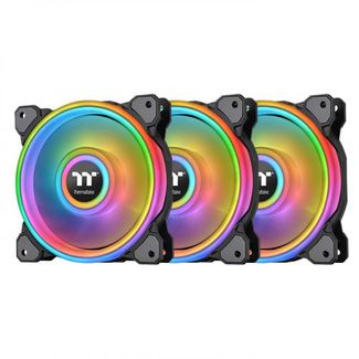 Thermaltake CL-F088-PL12SW-A Riing Quad 12 RGB Radiator Fan TT Premium Edition 3 Pack Black