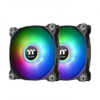 Thermaltake CL-F116-PL14SW-A Pure Duo 14 ARGB 140mm Sync Fan (2-LED Ring Design) with Controller Black 2 Fan pack