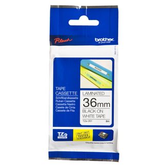 Brother TZe-261 Laminated Tape 36mm x 8m Black on White