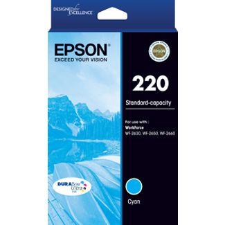 Epson T293292 220 Std Capacity DURABrite Ultra Cyan ink(Epson WorkForce WF-2630 WF-2650 WF-2660)