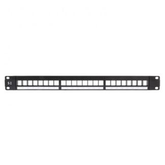 Serveredge PP24ULC 24 Port Unloaded Patch Panel  Frame- 1RU UTP - Includes Cable Management Bar