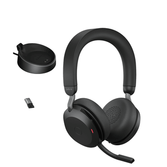 JABRA 27599-989-989 WIRELESS EVOLVE2 75 UC STEREO BLUETOOTH HEADSET W/CHARGING STAND+USB-A+3.5MM+LNK380